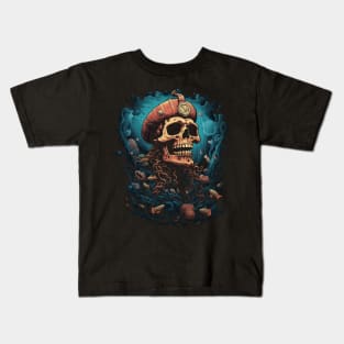 Vintage Skull Marine Life Ocean Kids T-Shirt